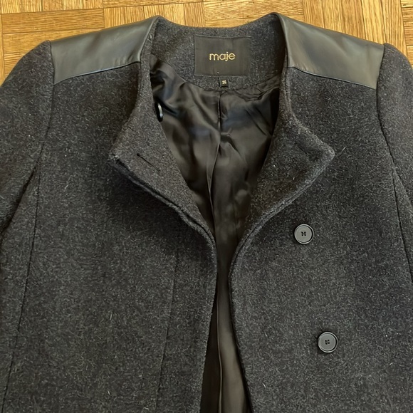 Maje Dark Grey Wool Coat 🍂 - Picture 3 of 5